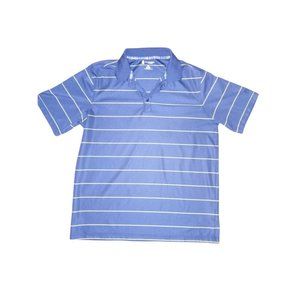 St. Andrews Mens Polo Golf Shirt Size Large Navy Lime Striped Short Sleeve